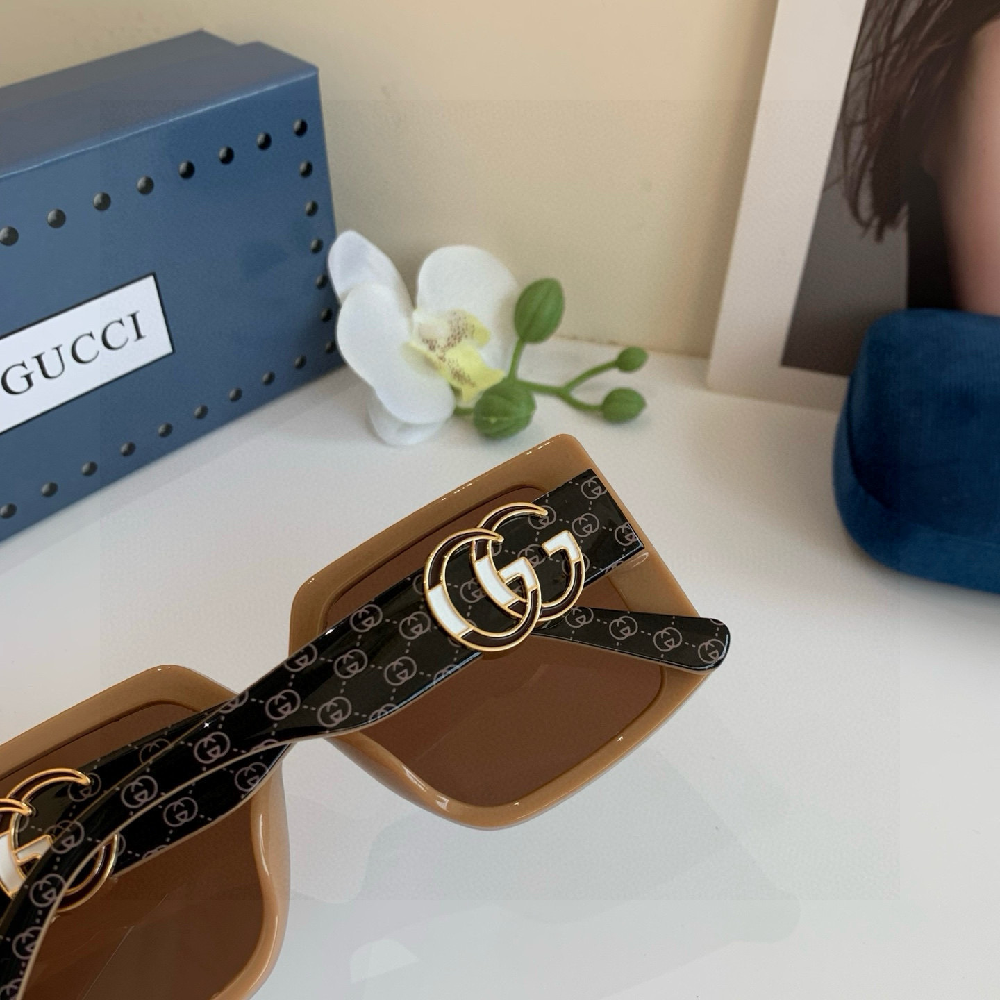 GUCCI グッチ サングラス フレーム メンズ レディース シンプル おしゃれ ブラック ブラウン - 画像 8