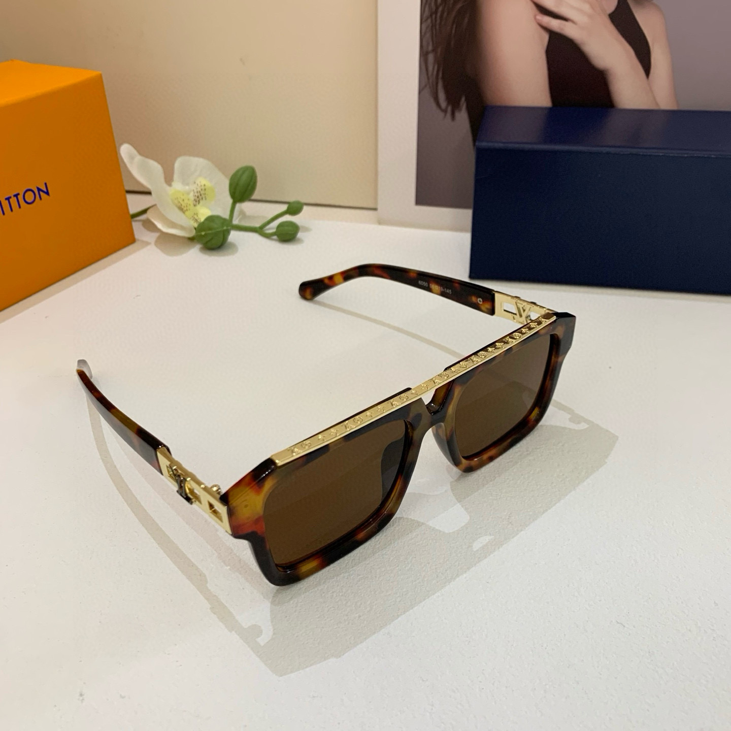 LOUIS VUITTON ルイヴィトン メガネ フレーム 大きめ サングラス メンズ レディース ブラック ブラウン 35