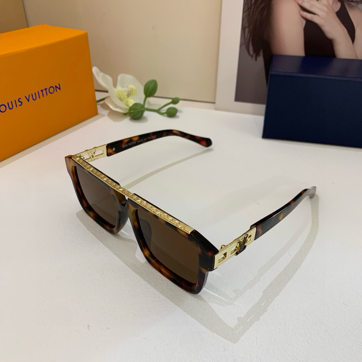LOUIS VUITTON ルイヴィトン メガネ フレーム 大きめ サングラス メンズ レディース ブラック ブラウン 35 - 画像 2