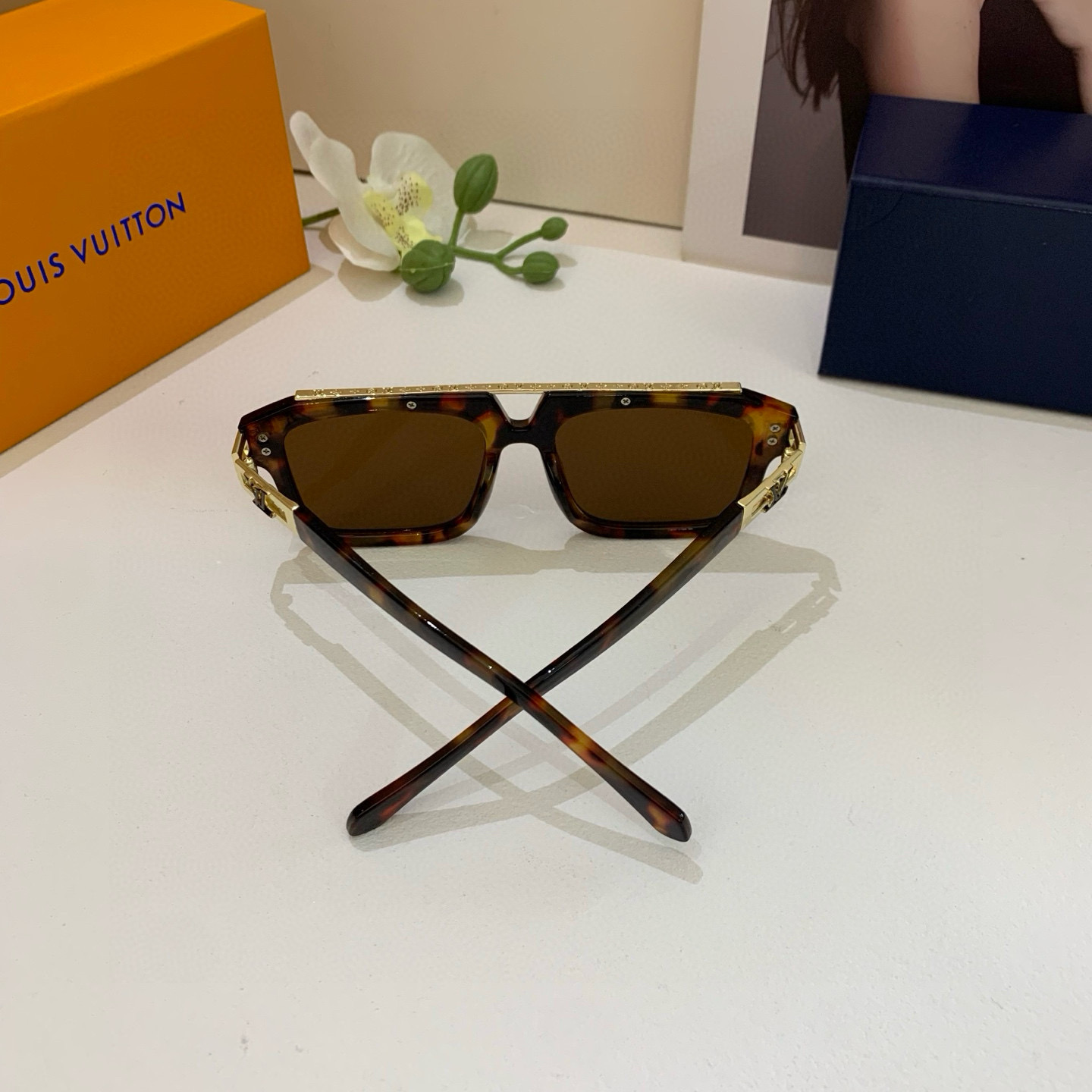 LOUIS VUITTON ルイヴィトン メガネ フレーム 大きめ サングラス メンズ レディース ブラック ブラウン 35 - 画像 7