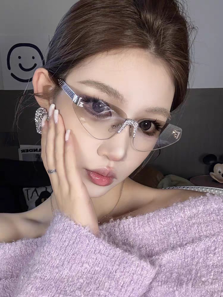 FENDI フェンディ サングラス フレームレス キャットアイ 字母F ディテール レディース 多色展開