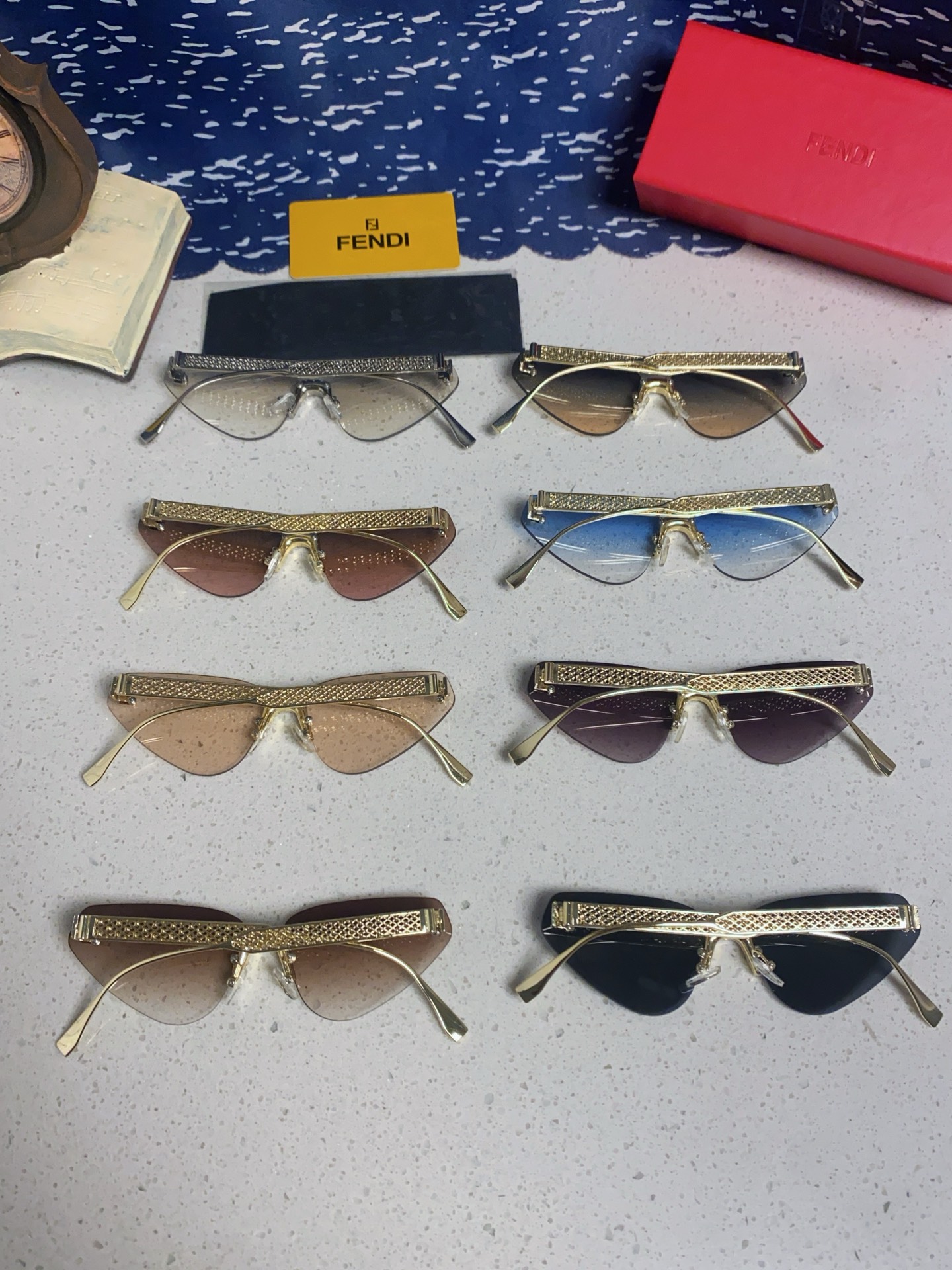 FENDI フェンディ サングラス フレームレス キャットアイ 字母F ディテール レディース 多色展開 - 画像 7