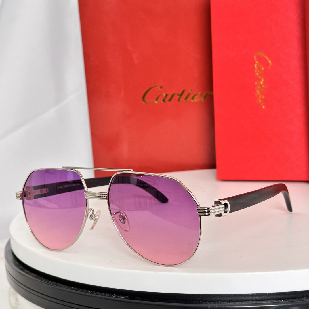 Cartier カルティエ サングラス CT0272 59口17-145 限定モデル メンズ ブラック レッド パープル 多色展開 - 画像 4