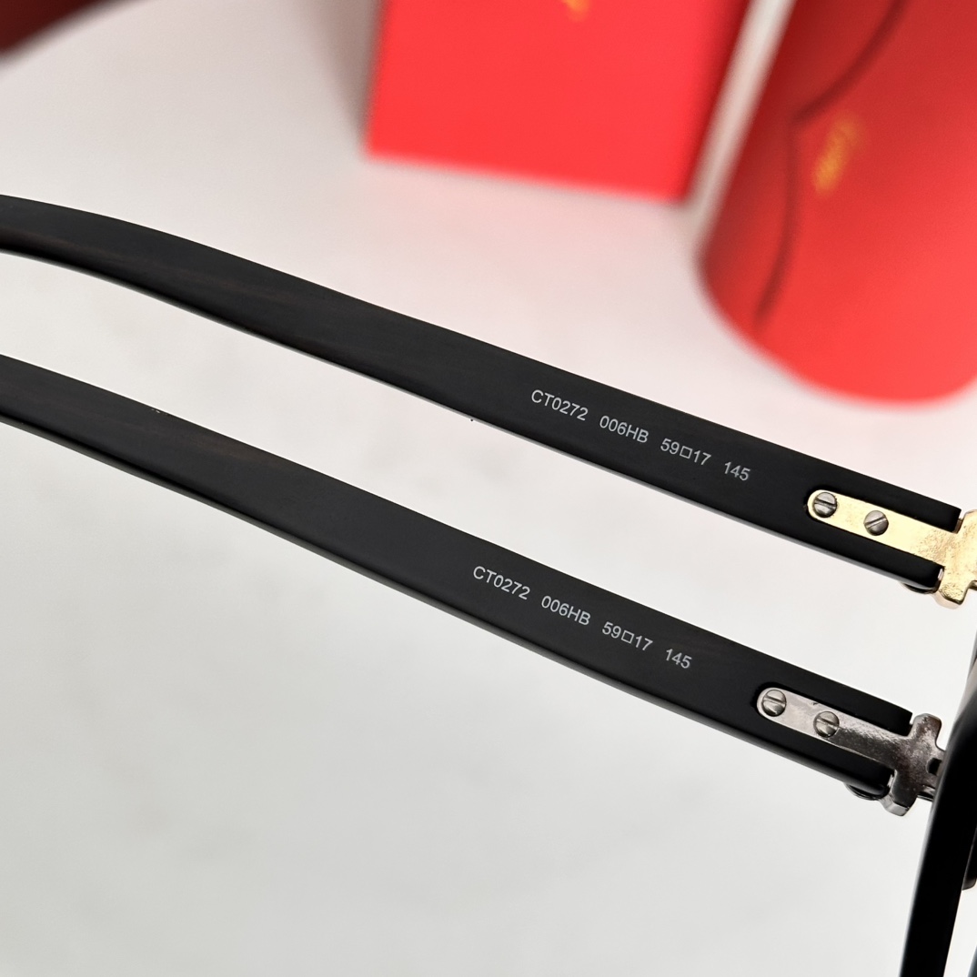 Cartier カルティエ サングラス CT0272 59口17-145 限定モデル メンズ ブラック レッド パープル 多色展開 - 画像 8