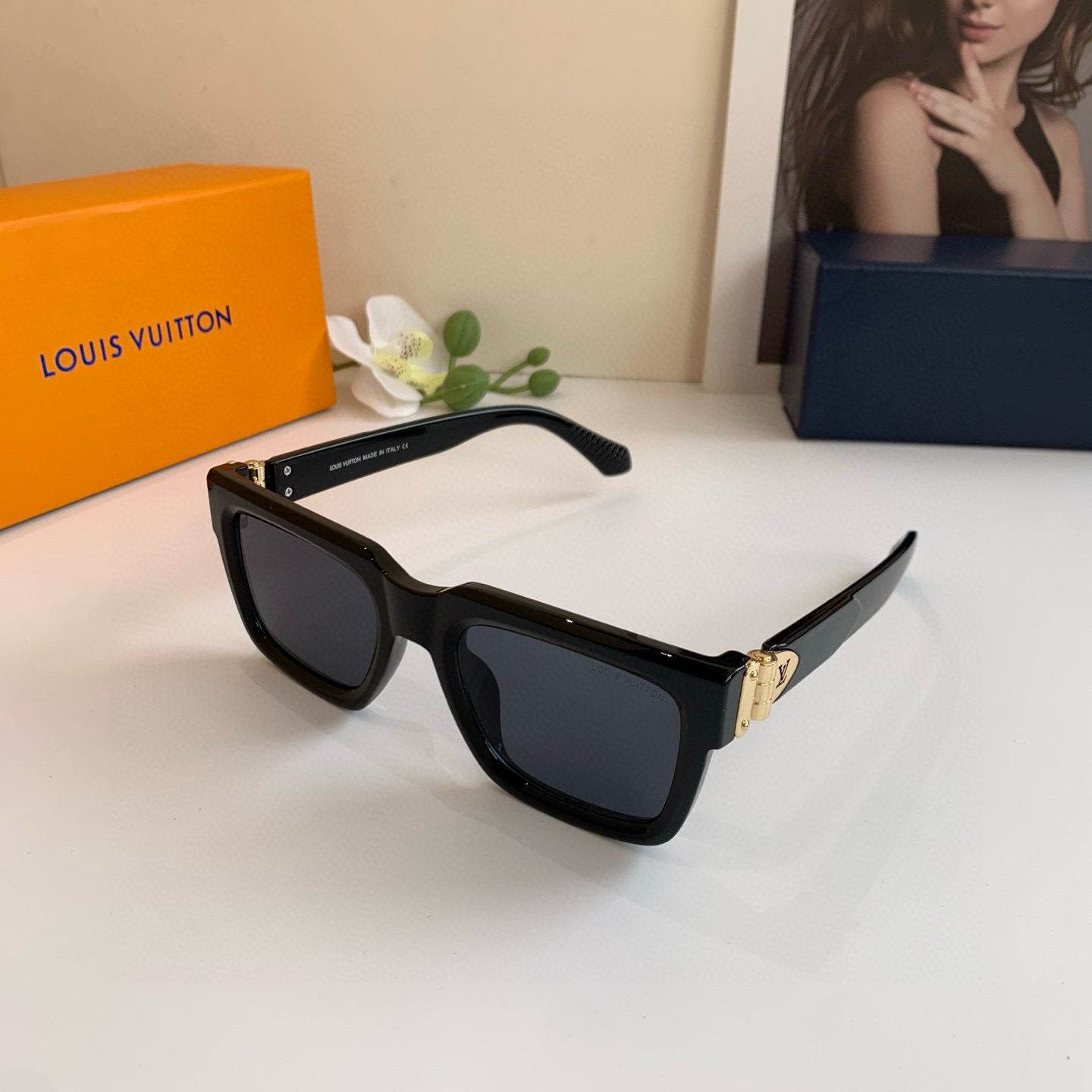 LOUIS VUITTON ルイヴィトン メガネ フレーム 太陽メガネ ブラック トレンディー 通勤 メンズ レディース - 画像 2