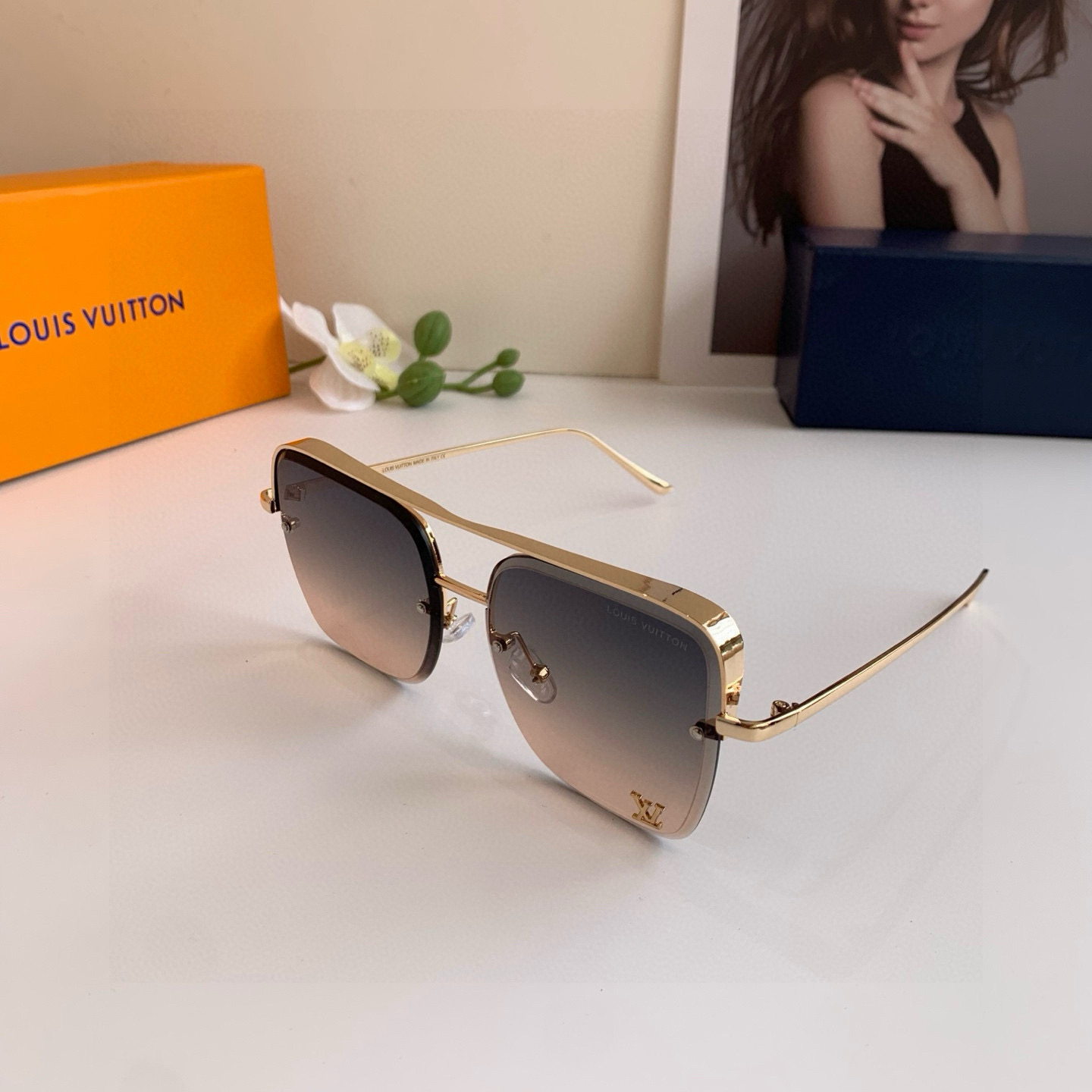 LOUIS VUITTON ルイヴィトン サングラス フレームタイプ 男女兼用 ブラック ブラウン グラデーション 2色展開 - 画像 2