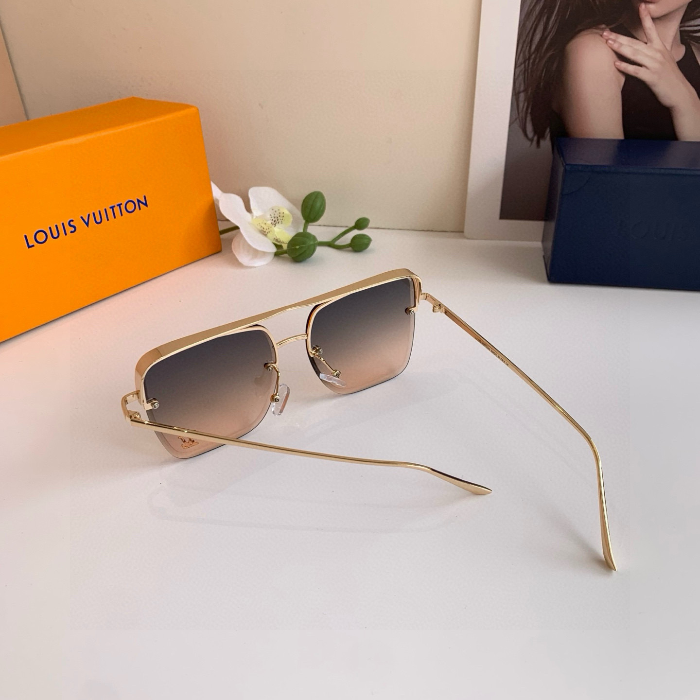 LOUIS VUITTON ルイヴィトン サングラス フレームタイプ 男女兼用 ブラック ブラウン グラデーション 2色展開 - 画像 8