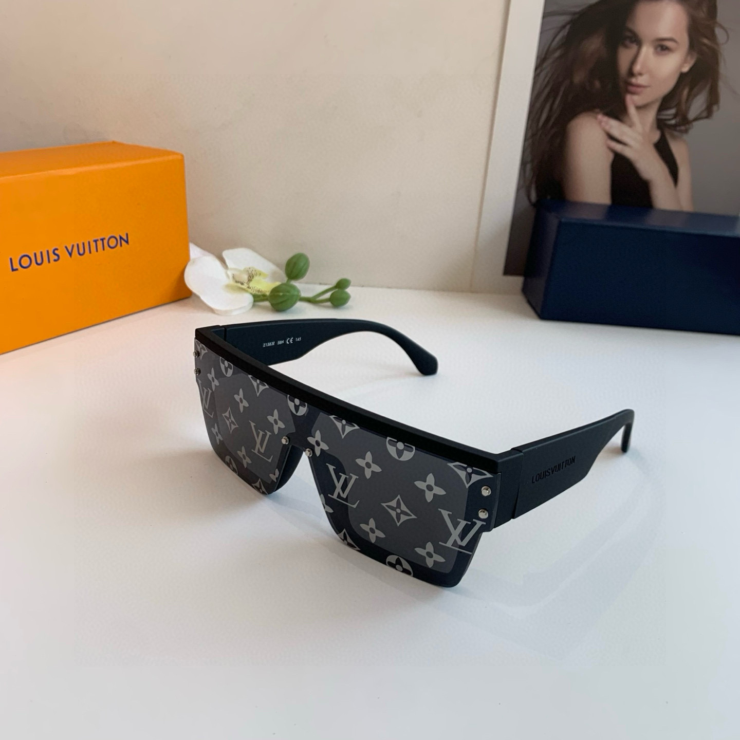 LOUIS VUITTON ルイヴィトン サングラス フレーム かっこいい メンズ レディース ブラック - 画像 2