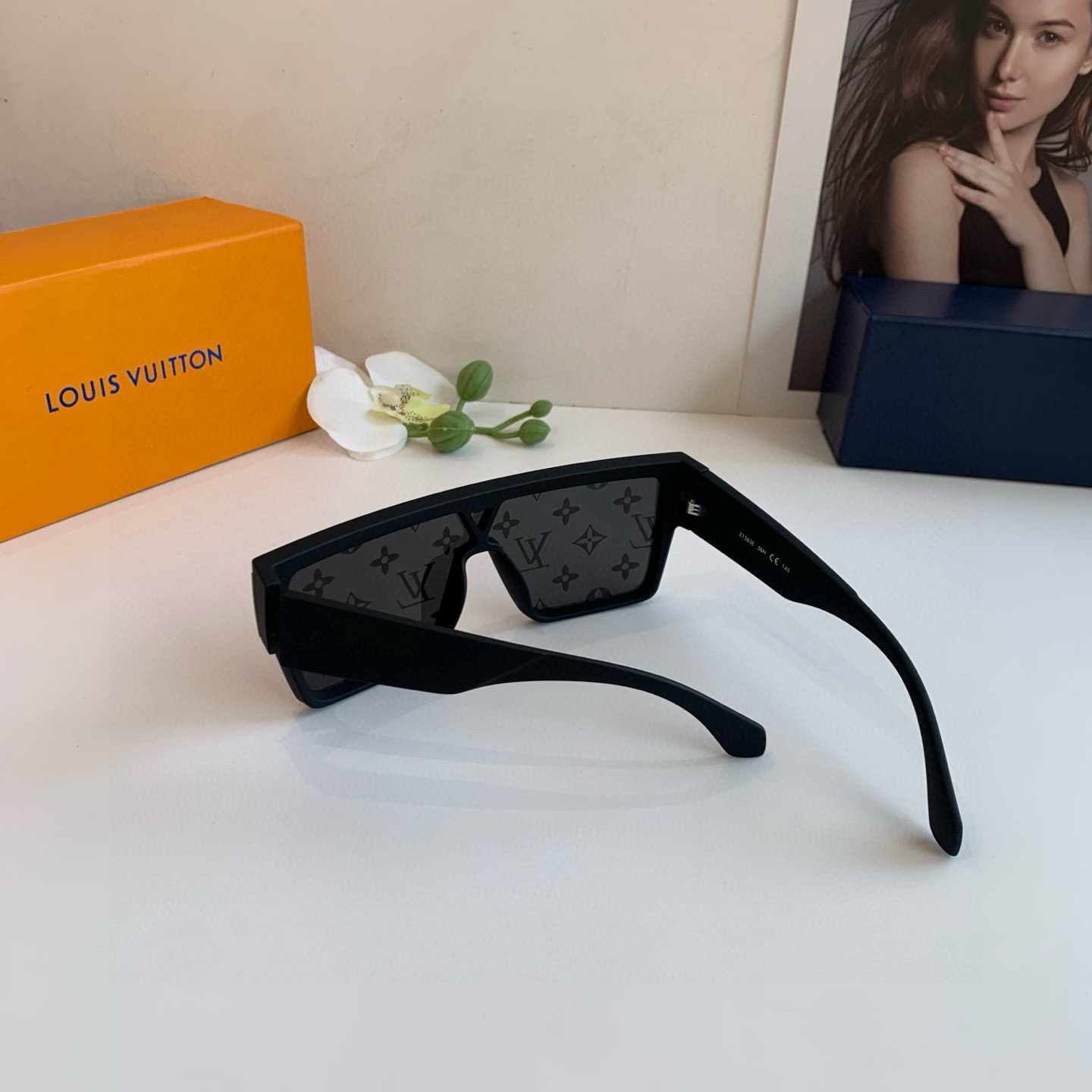 LOUIS VUITTON ルイヴィトン サングラス フレーム かっこいい メンズ レディース ブラック - 画像 8