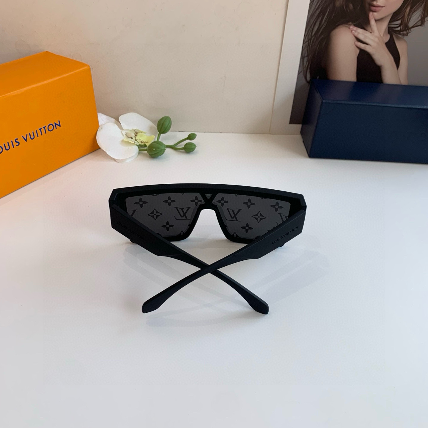 LOUIS VUITTON ルイヴィトン サングラス フレーム かっこいい メンズ レディース ブラック - 画像 9