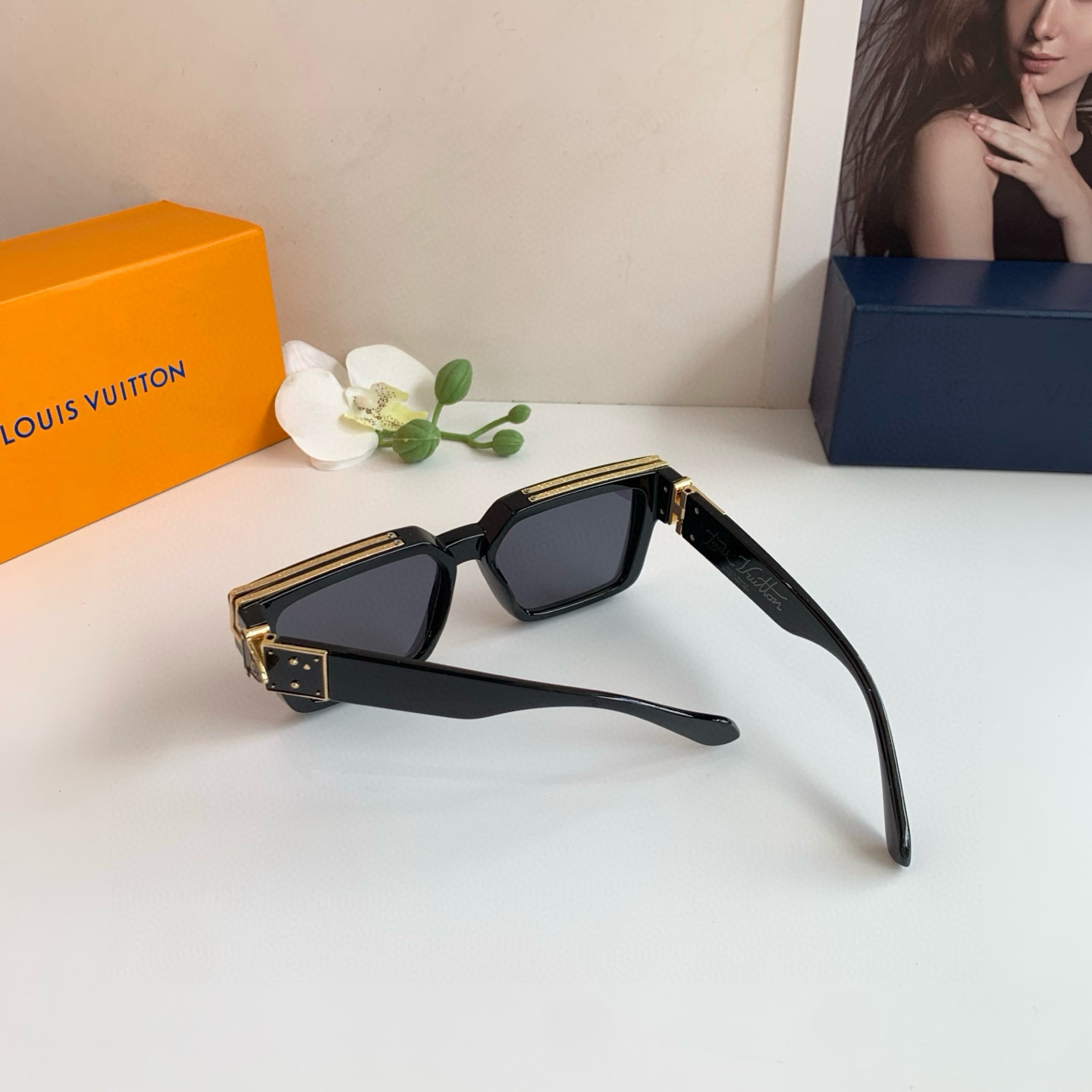 LOUIS VUITTON ルイヴィトン サングラス フレーム メンズ レディース ブラック ブラウン 2色展開 - 画像 6