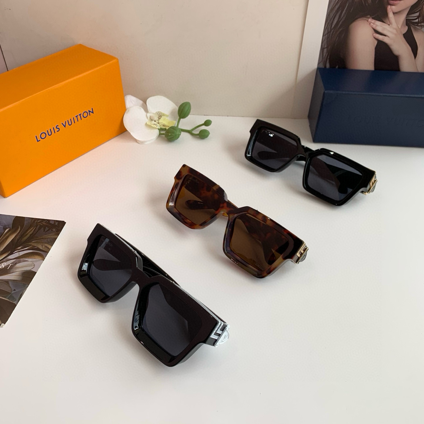 LOUIS VUITTON ルイヴィトン サングラス フレーム メンズ レディース ブラック ブラウン 2色展開 - 画像 9