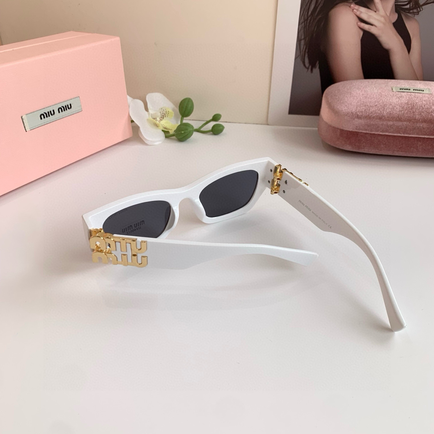 MIU MIU ミウミウ メガネ フレーム 男女兼用 フレーム メンズ レディース 防紫外线 サングラス ホワイト ブラック - 画像 7