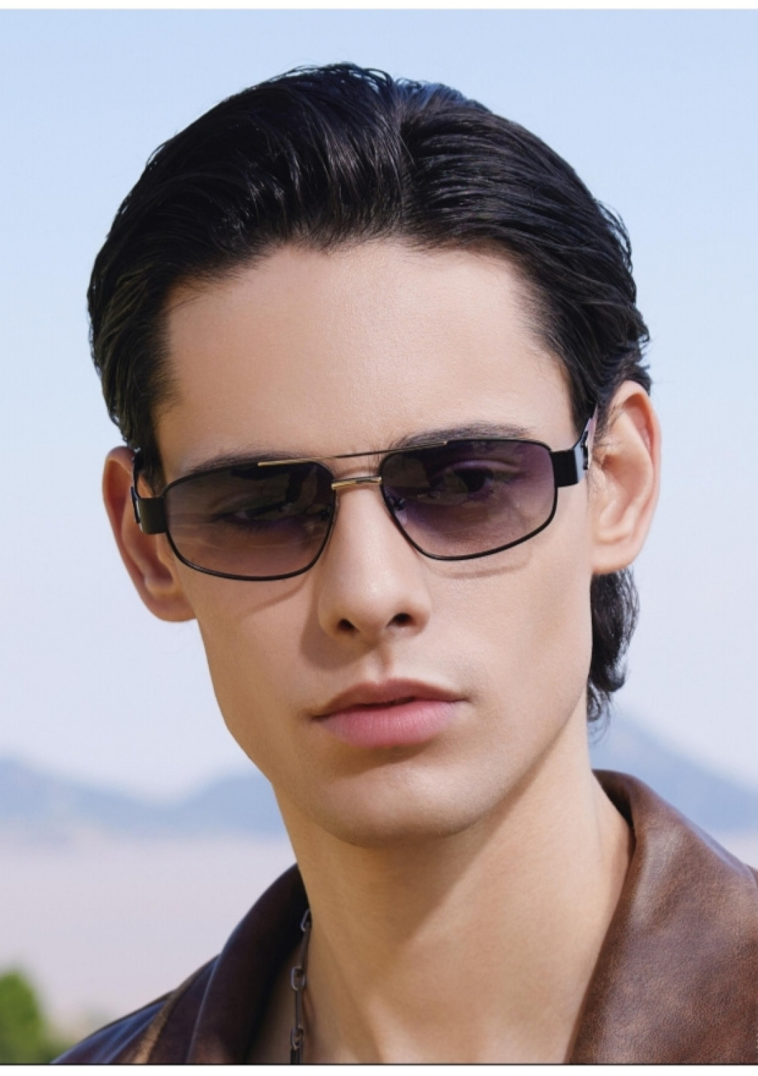 CELINE セリーヌ メタルフレームサングラス メンズ レディース 二重梁 カメリア ブラック - 画像 2