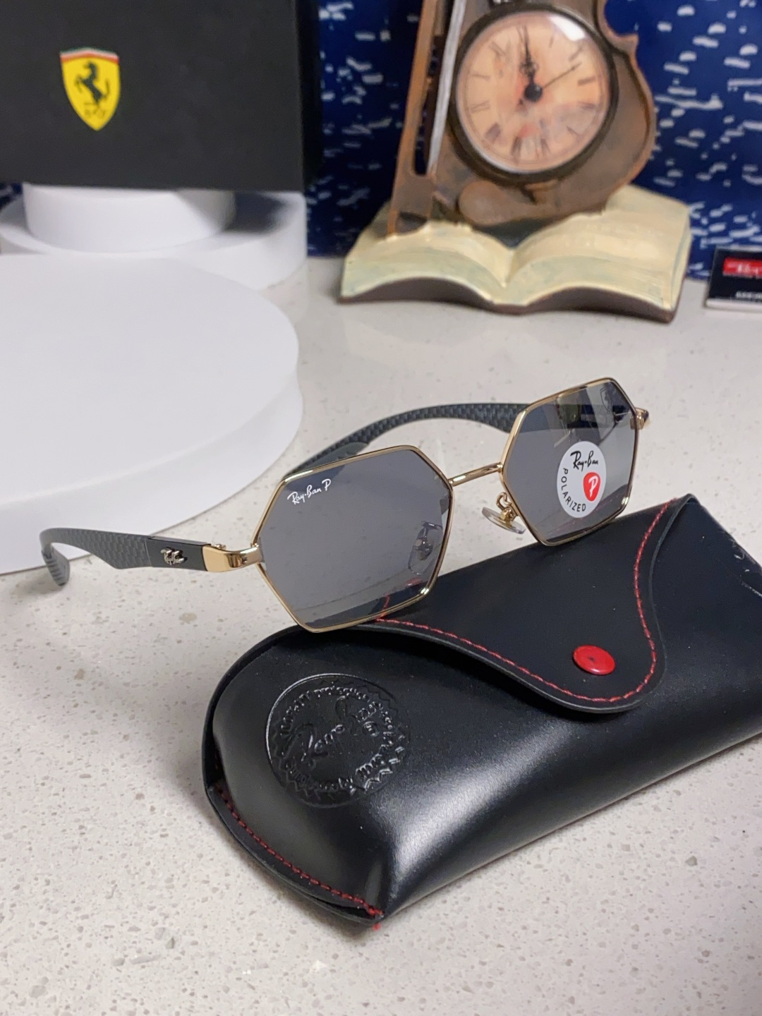 RAYBAN レイバン メンズサングラス フェラーリコラボ ポリカーボネート レンズ 2025年新作 金 黒 ブラック 6色展開 - 画像 2
