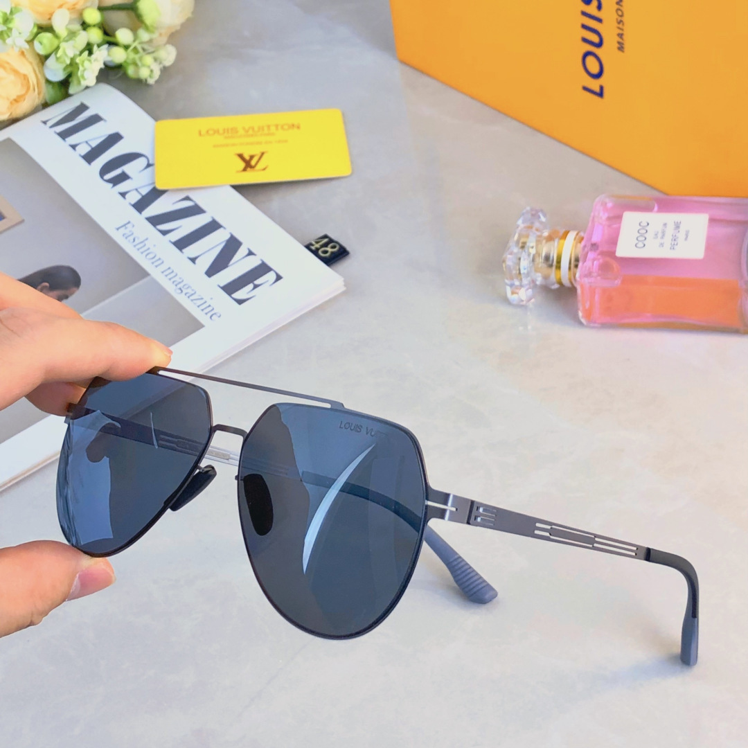 LOUIS VUITTON ルイヴィトン サングラス ステンレススチール フレーム メンズ ブラック - 画像 2