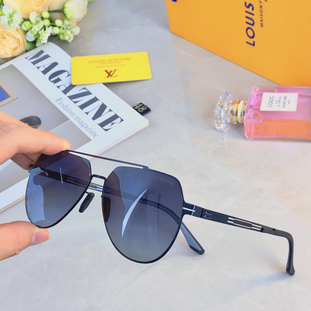 LOUIS VUITTON ルイヴィトン サングラス ステンレススチール フレーム メンズ ブラック - 画像 3