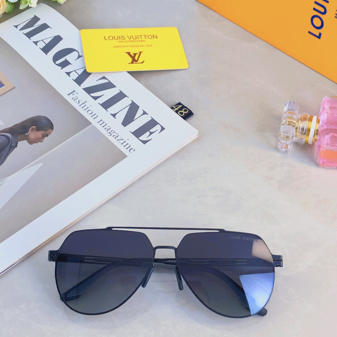 LOUIS VUITTON ルイヴィトン サングラス ステンレススチール フレーム メンズ ブラック - 画像 4
