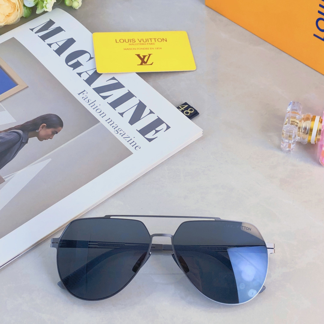 LOUIS VUITTON ルイヴィトン サングラス ステンレススチール フレーム メンズ ブラック - 画像 6