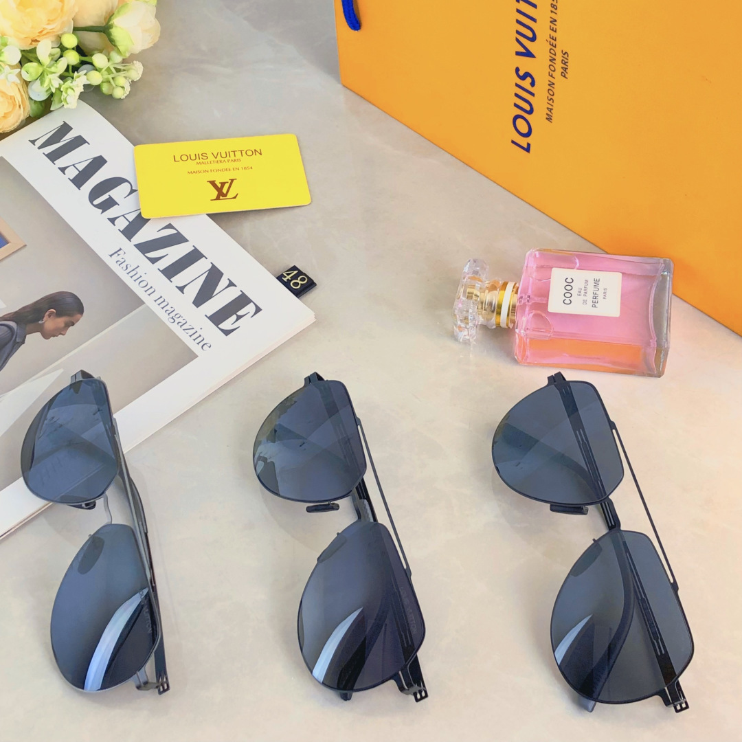 LOUIS VUITTON ルイヴィトン サングラス ステンレススチール フレーム メンズ ブラック - 画像 8