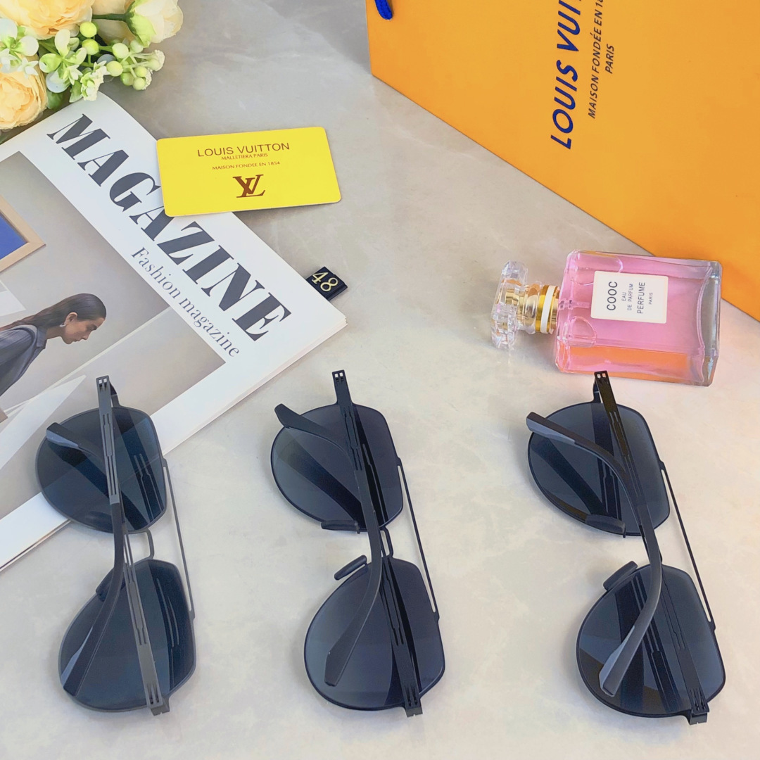 LOUIS VUITTON ルイヴィトン サングラス ステンレススチール フレーム メンズ ブラック - 画像 9