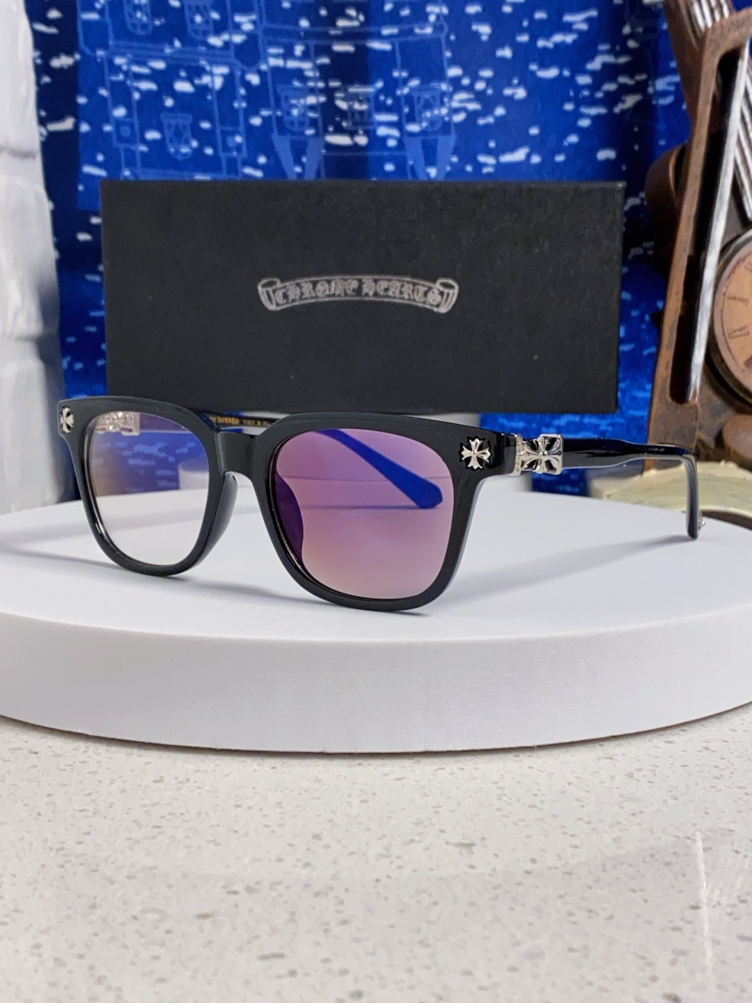 CHROME HEARTS クロムハーツ サングラス UV変色 フラットメタル メンズ レディース ブラック 多色展開