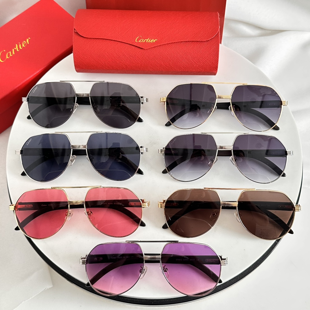 CARTIER カルティエ サングラス CT0272 59口17-145 男性用 メンズ 金属フレーム 6色展開 - 画像 7