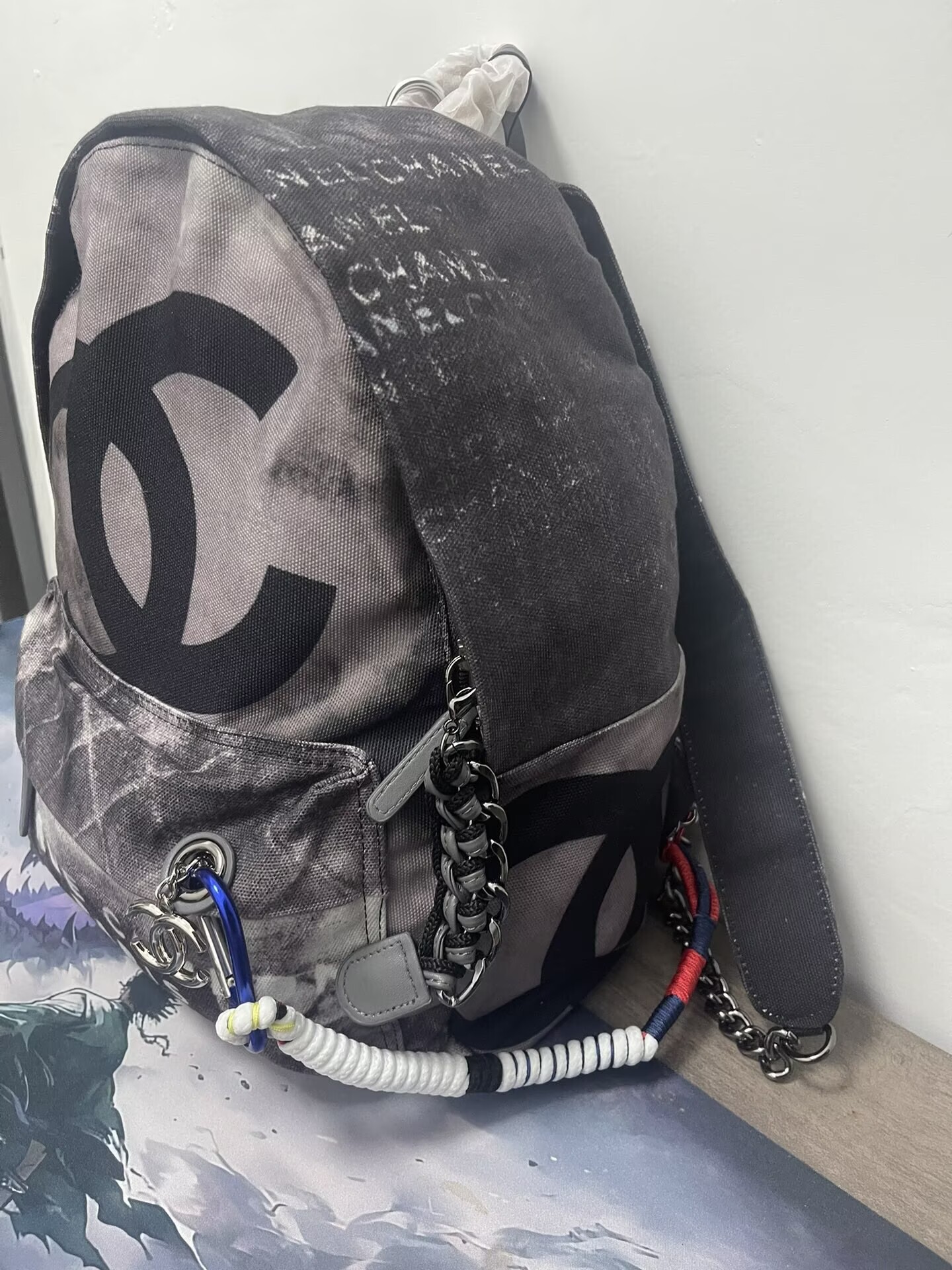 CHANEL シャネル 　アクト2コレクション　グラフィティリュック　キャンバス　バッグ ブラック デザイン - 画像 3