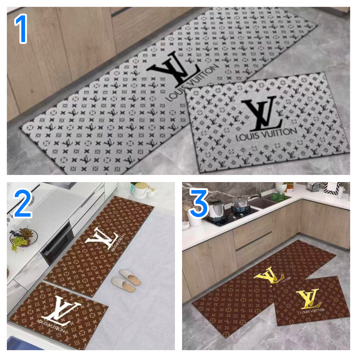 LOUIS VUITTON　ルイヴィトン　キッチンマット　カーペット絨毯　人気トイレマット　玄関/ベッドルーム/浴室/フロアマット　2種サイズ　モノグラム