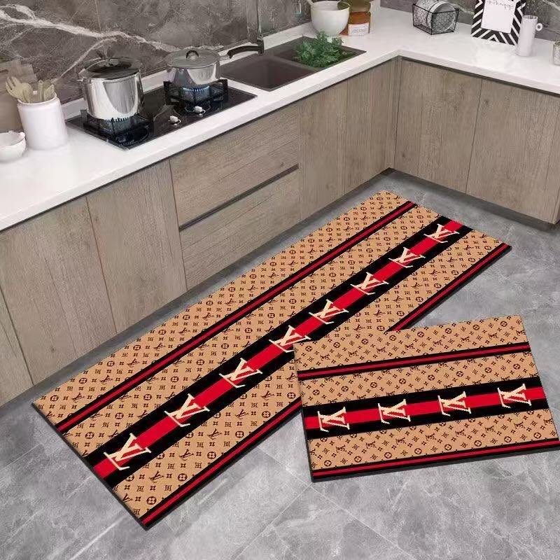 ルイヴィトン LOUIS VUITTON　カーペット絨毯　人気トイレマット　プレミアムキッチンマット　キッチンマット 2点セット 4種類 - 画像 4