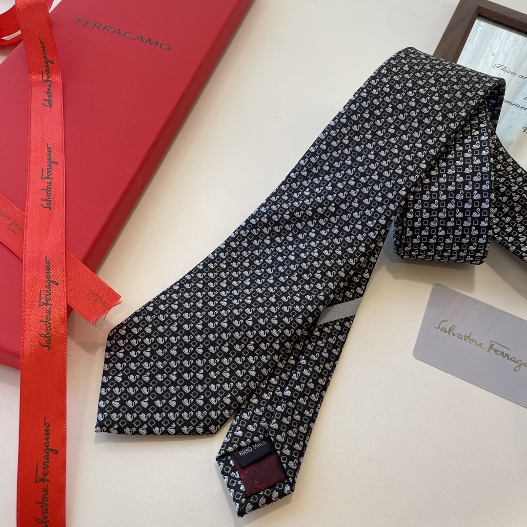 フェラガモ風 ネクタイ 結婚式 プレゼント 衣装 高級シルク調 光沢 ネイビー - 画像 5