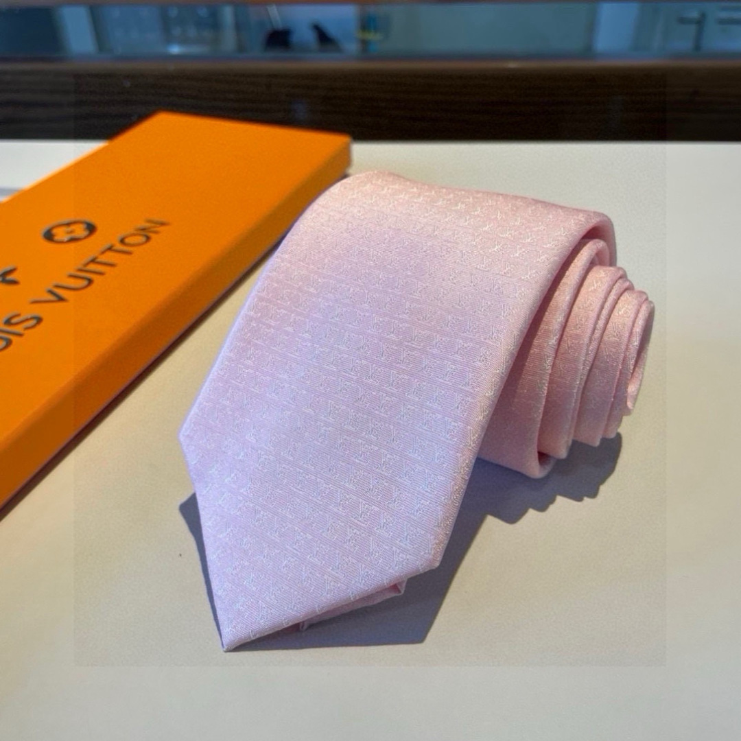 モノグラム柄 ネクタイ ルイヴィトン調 結婚式 ホスト 衣装 高級シルク調 光沢 水色
