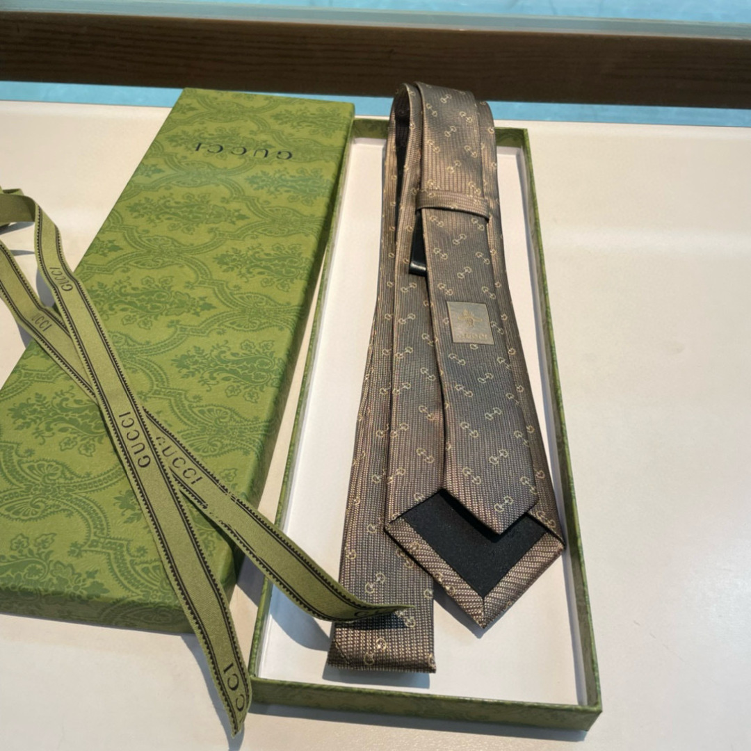 GG柄 ネクタイ グッチ風 結婚式 ホスト 衣装 高級シルク調 光沢 グリーン - 画像 3