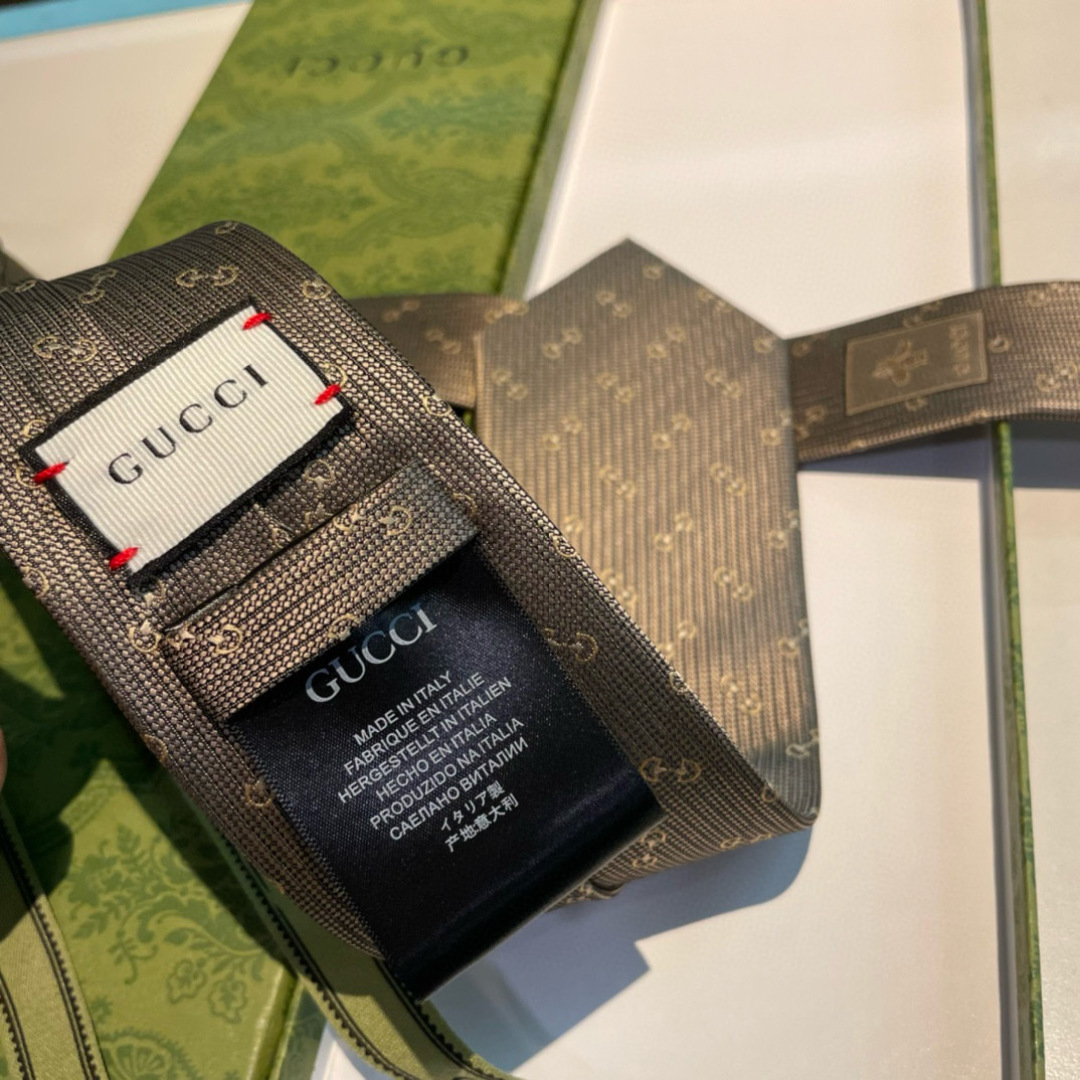 GG柄 ネクタイ グッチ風 結婚式 ホスト 衣装 高級シルク調 光沢 グリーン - 画像 7