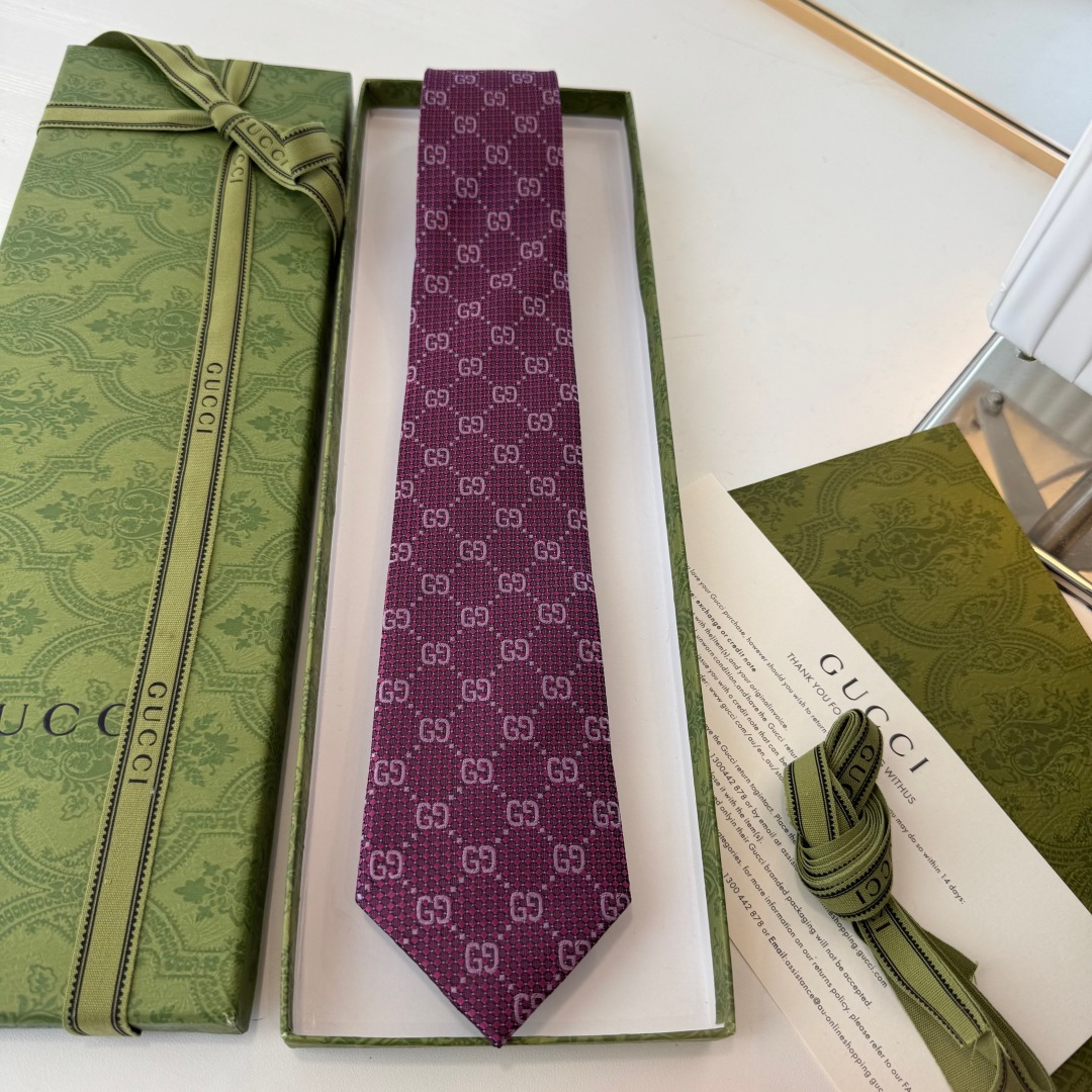 GG柄 ネクタイ ハイブランド調 結婚式 ホスト 衣装 高級シルク調 光沢 ネイビー