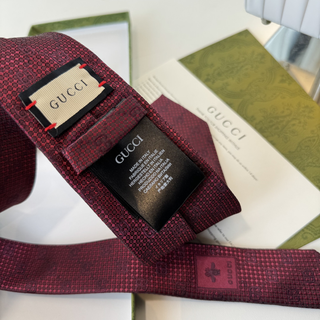 GG柄 ネクタイ グッチ風 結婚式 ホスト 衣装 高級シルク調 光沢 レッド - 画像 7