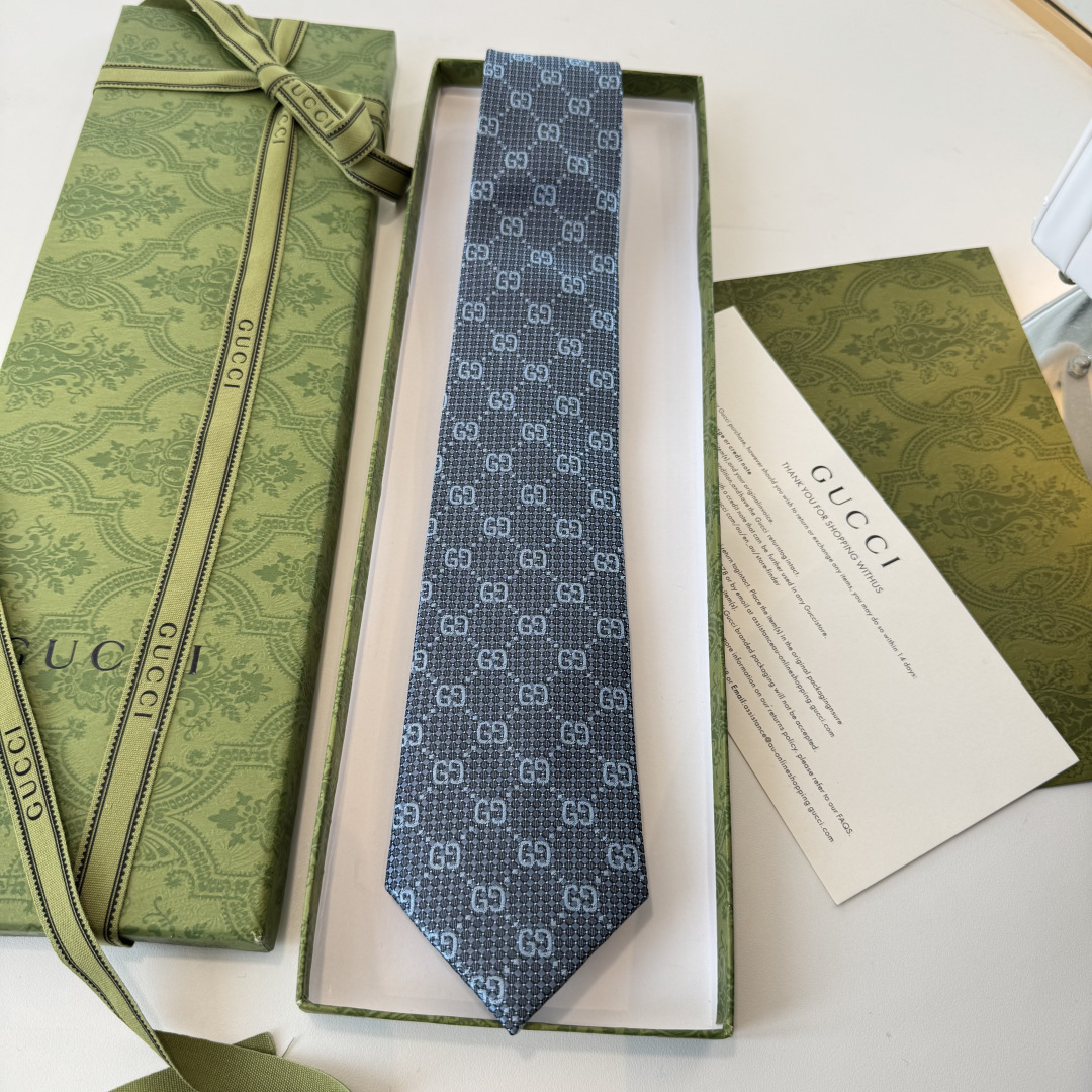 GG柄 ネクタイ グッチ風 プレゼント ギフト ホスト 衣装 高級シルク調 光沢 ネイビー - 画像 2