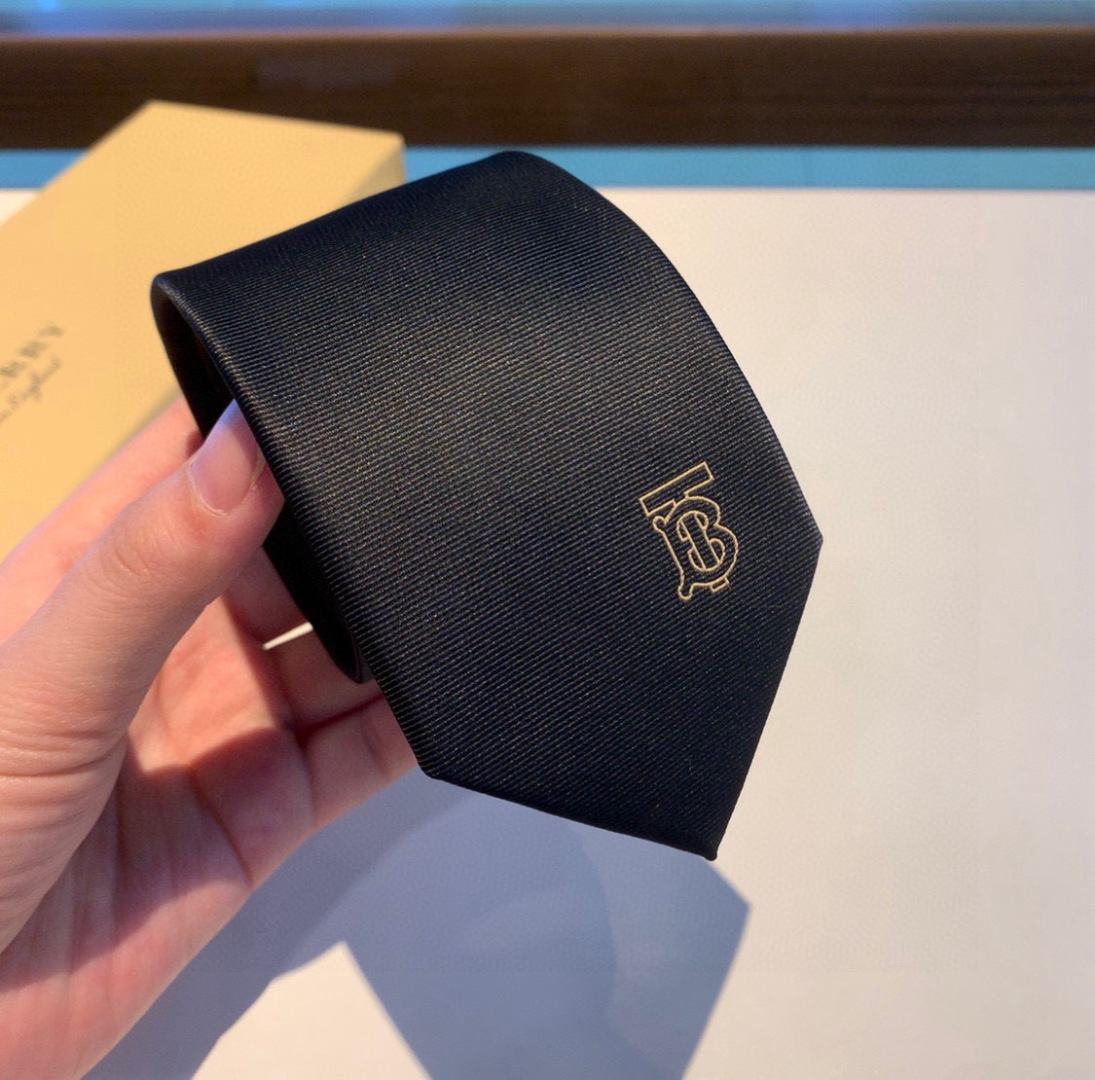 TBロゴ ネクタイ バーバリー調 結婚式 ホスト 衣装 高級シルク調 光沢 ゴールド ネイビー - 画像 2