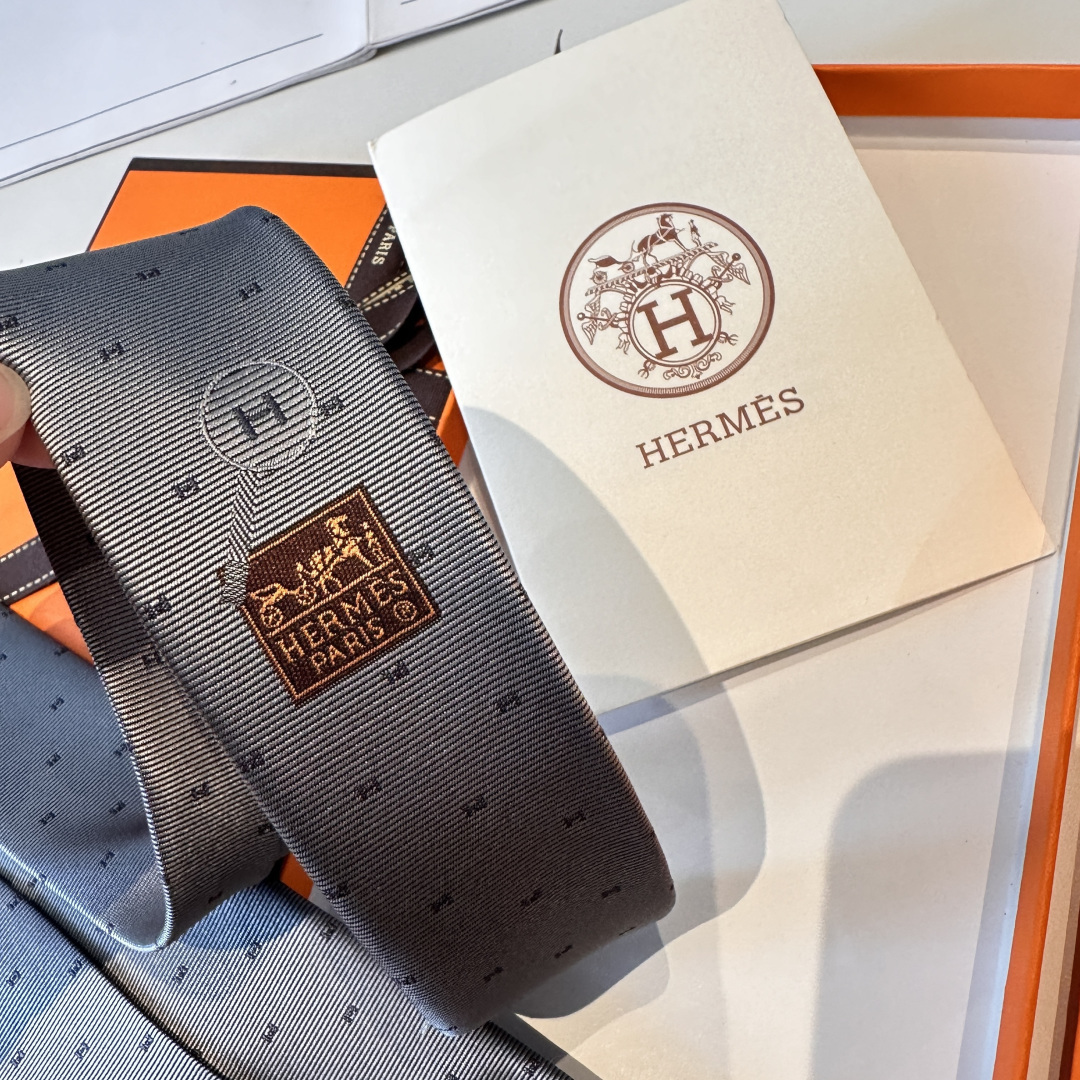 H柄 ネクタイ ハイブランド調 結婚式 ホスト 衣装 高級シルク調 光沢 グレー - 画像 5