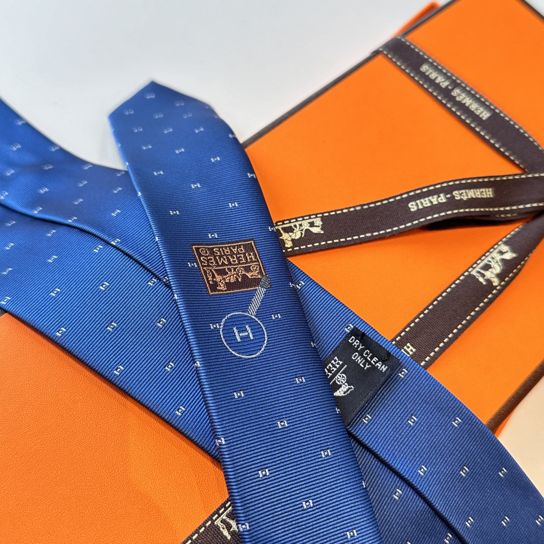 H柄 ネクタイ ハイブランド調 結婚式 ホスト プレゼント 高級シルク調 光沢 ネイビー - 画像 5