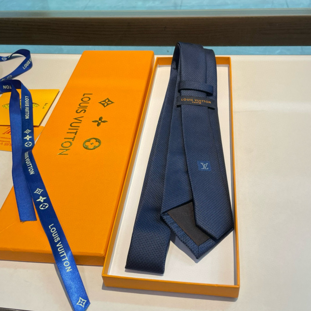 バーバリー風 ネクタイ フェラガモ調 結婚式 ホスト 衣装 高級シルク調 光沢 ネイビー - 画像 3