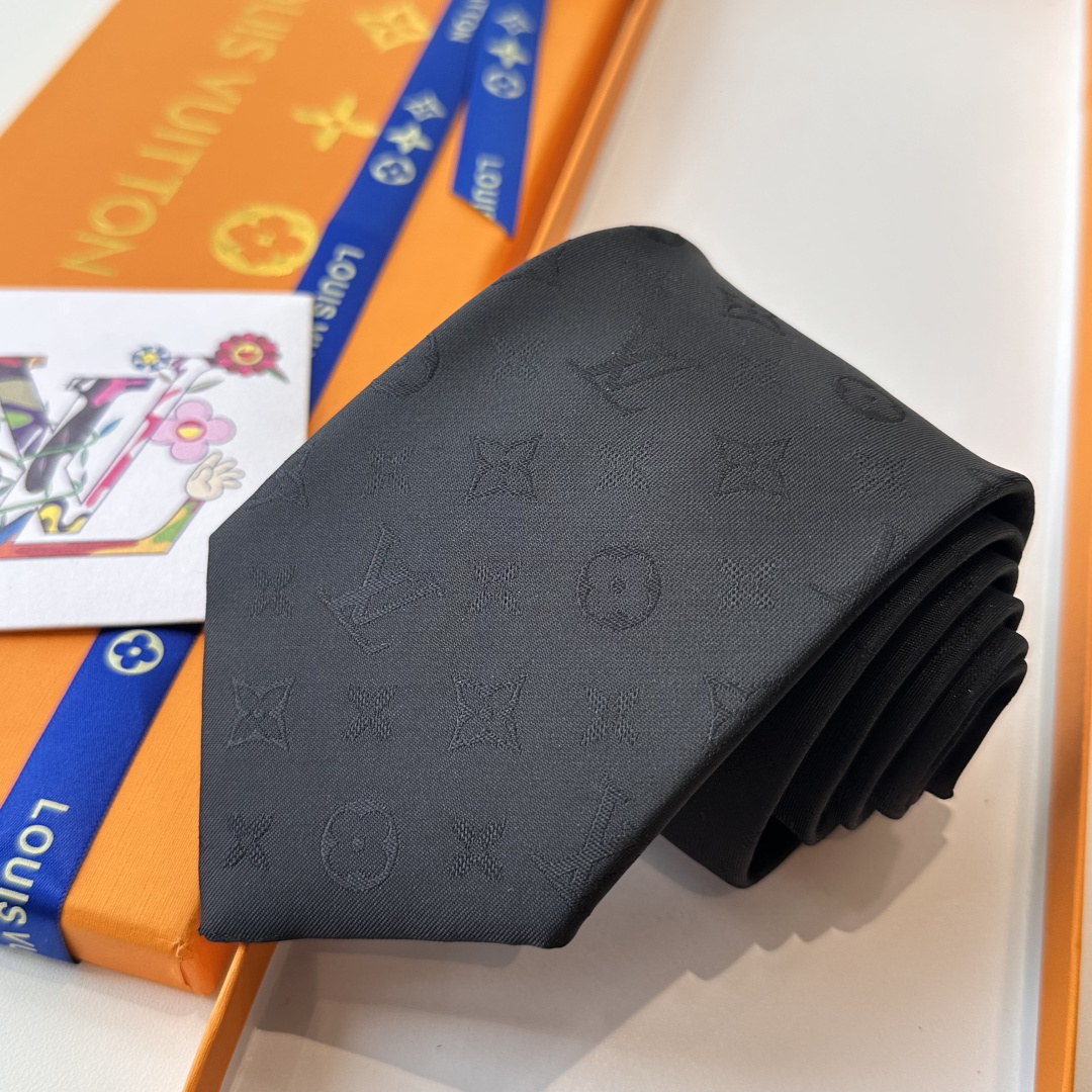 GG柄 ネクタイ ルイヴィトン調 結婚式 ホスト 衣装 高級シルク調 光沢 ブラック - 画像 6