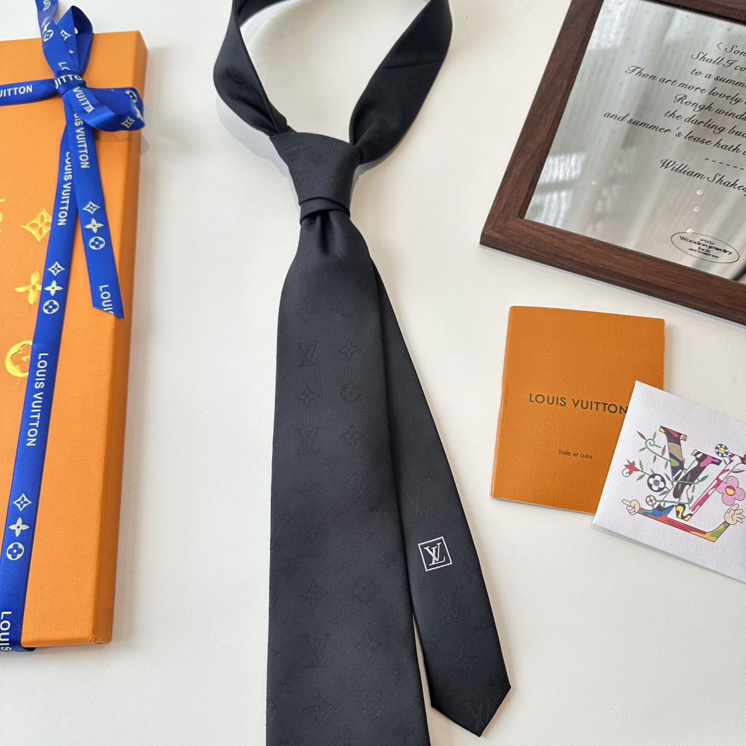 GG柄 ネクタイ ルイヴィトン調 結婚式 ホスト 衣装 高級シルク調 光沢 ブラック - 画像 7