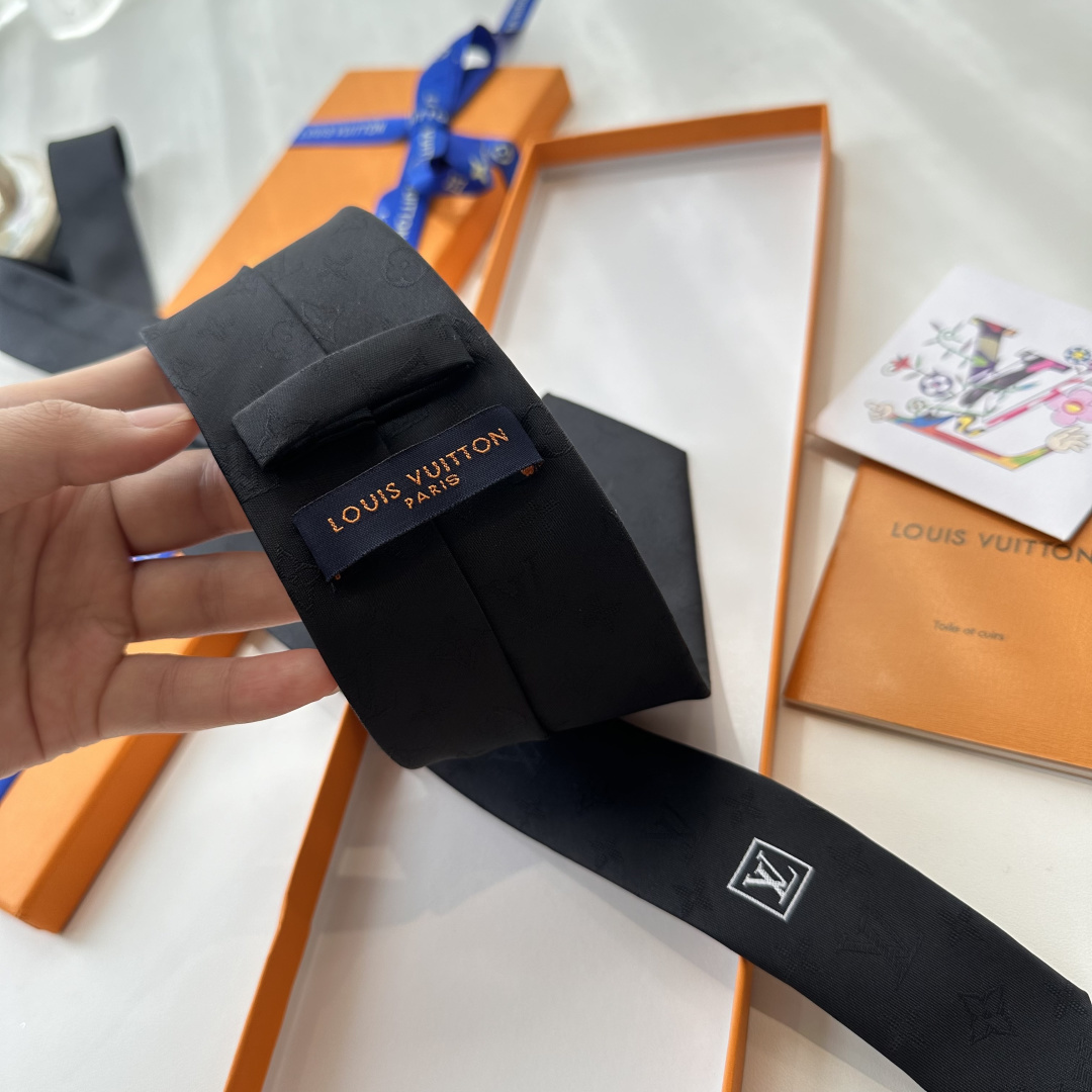 GG柄 ネクタイ ルイヴィトン調 結婚式 ホスト 衣装 高級シルク調 光沢 ブラック - 画像 9