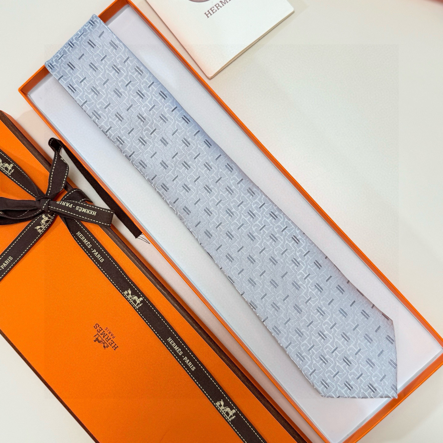 H織り ネクタイ ハイブランド調 结婚式 プレゼント 衣装 高級シルク調 光沢 水色 - 画像 7