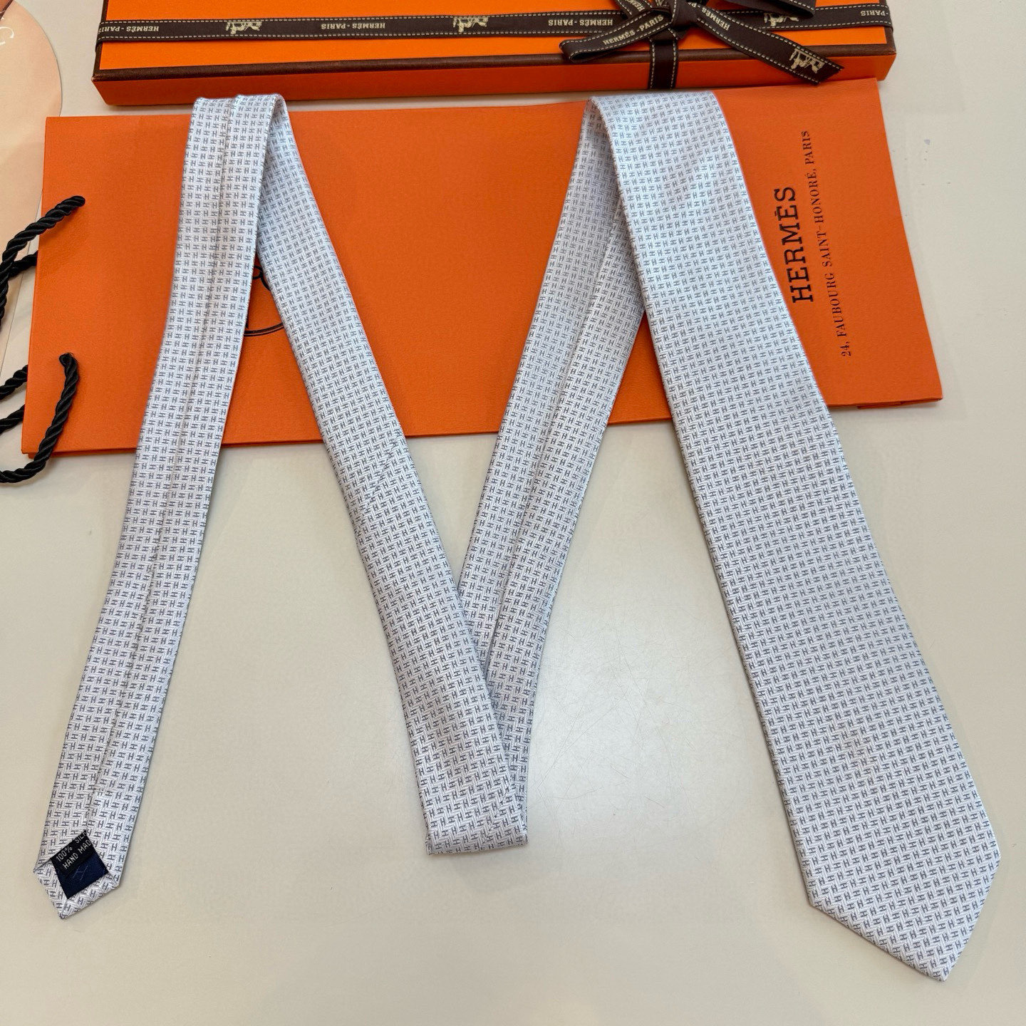 H織り ネクタイ ハイブランド調 結婚式 ホスト 衣装 高級シルク調 光沢 水色 - 画像 7