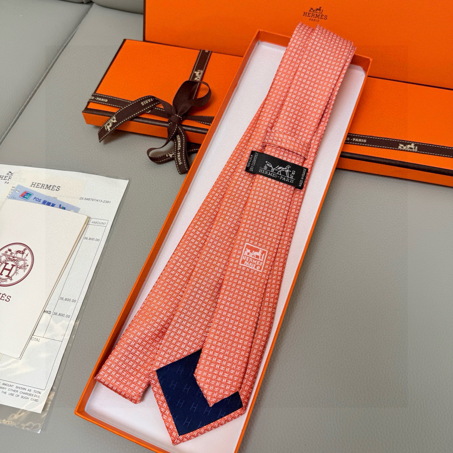 H織り ネクタイ ハイブランド調 結婚式 ホスト 衣装 高級シルク調 光沢 ライトブルー - 画像 4