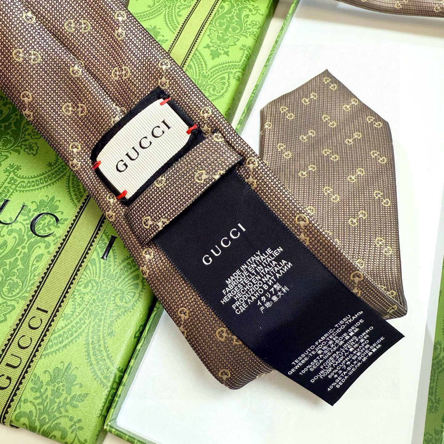 GG柄 ネクタイ グッチ風 結婚式 ホスト 衣装 高級シルク調 光沢 ネイビー - 画像 9