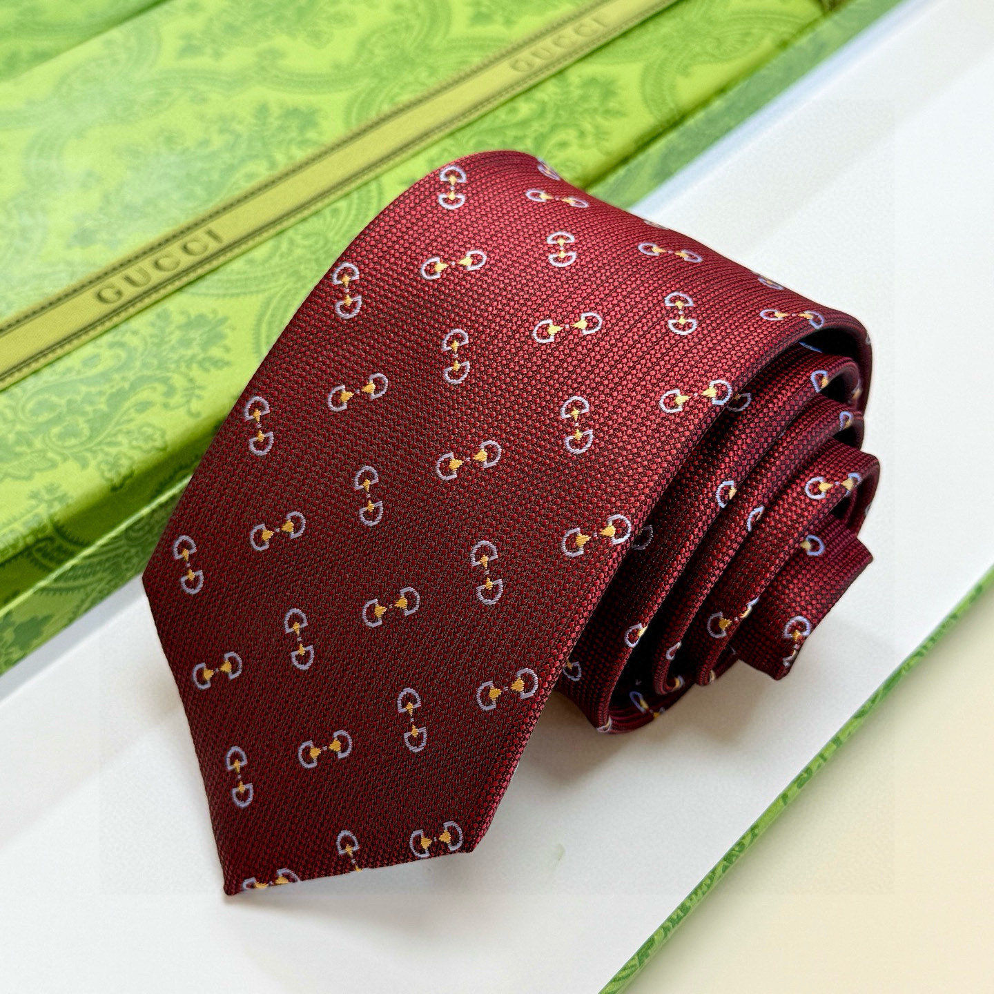 GG柄 ネクタイ グッチ風 プレゼント ホスト 衣装 高級シルク調 光沢 ネイビー