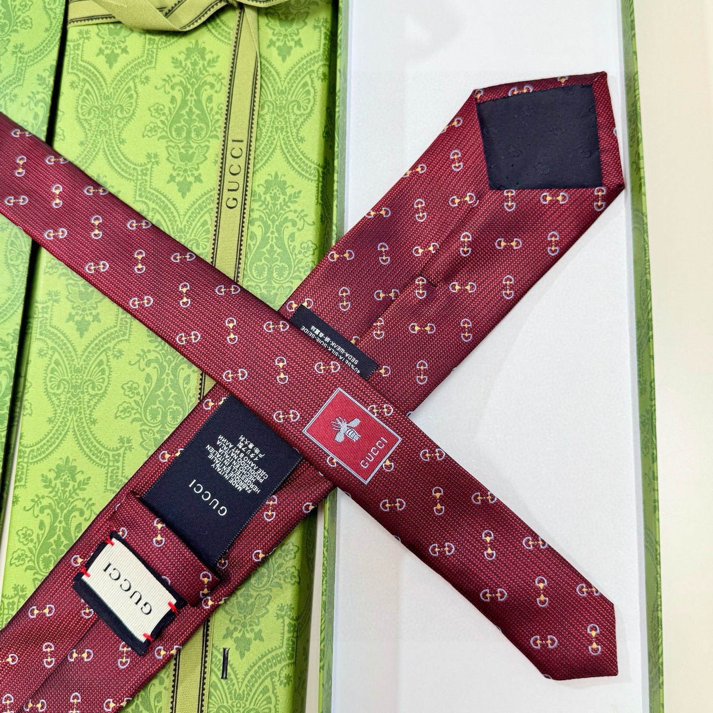 GG柄 ネクタイ グッチ風 プレゼント ホスト 衣装 高級シルク調 光沢 ネイビー - 画像 7